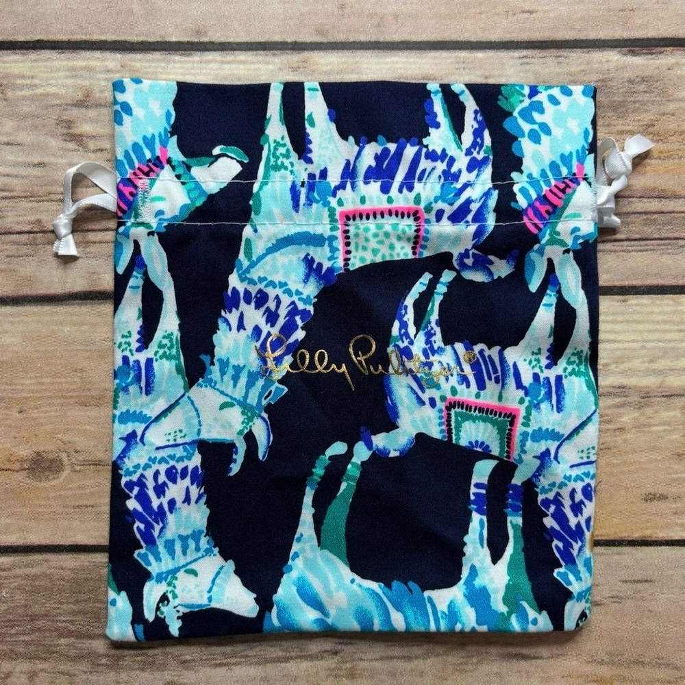 Lilly Pulitzer fabric pouch "Alpaca My Bags" print
